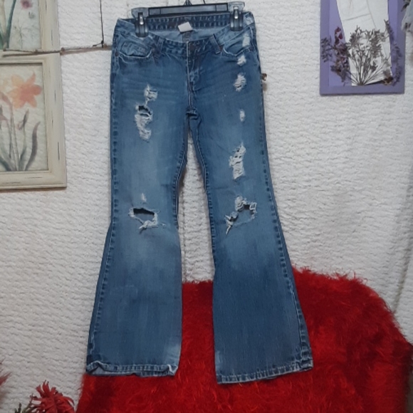 DECREE  jeans Bootcut destroyed Pants B25 - Picture 2 of 12